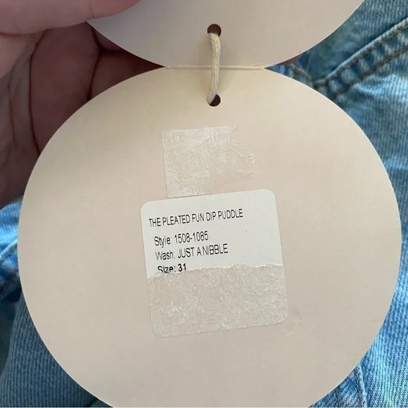 MOTHER Pleated Fun Dip Puddle Jeans Snacks High Rise Barrel Leg Just A Nibble 31 - Picture 7 of 14